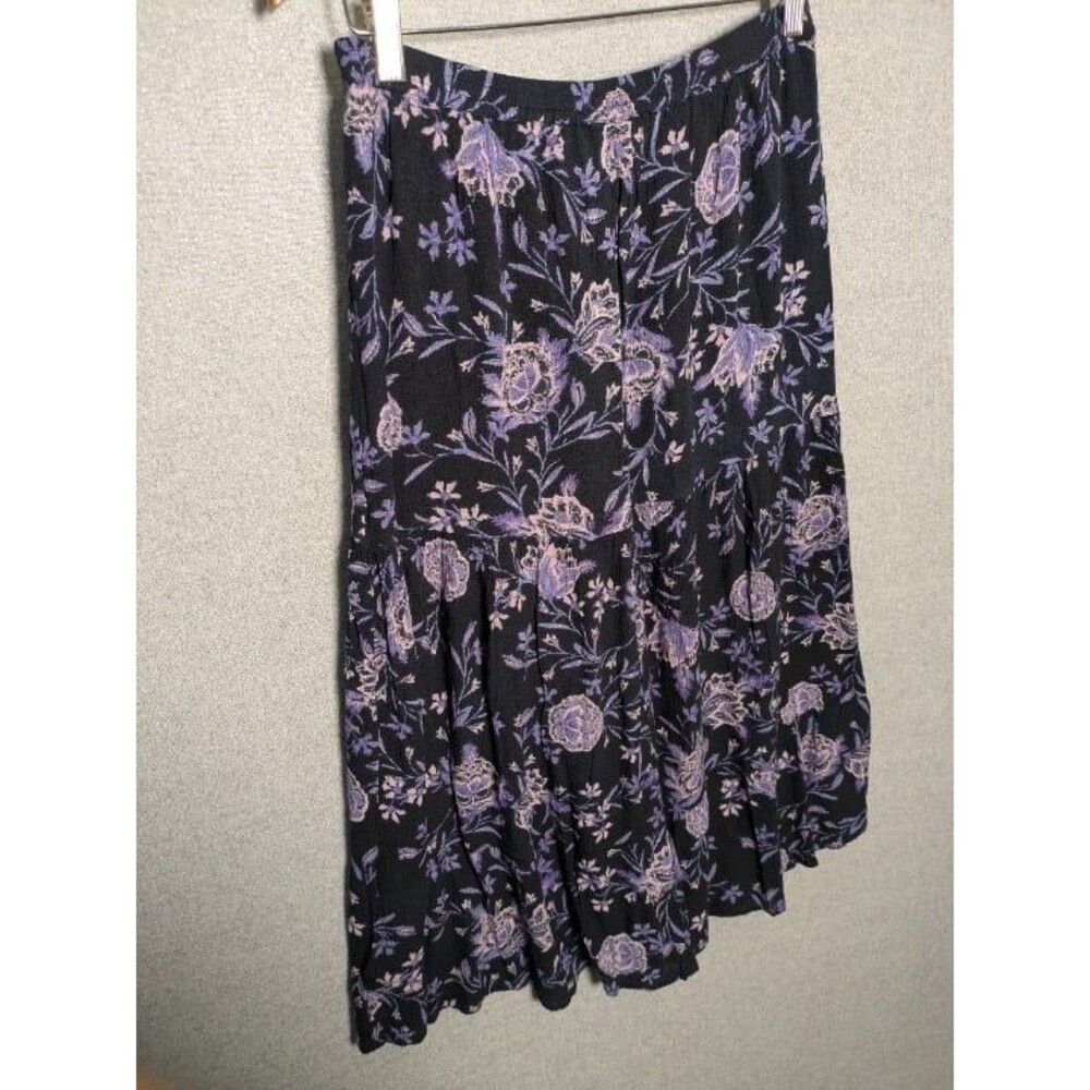Black Floral Maxi Skirt Boho Cottagecore Whimsigoth Dark Academia XS - Picture 6 of 10